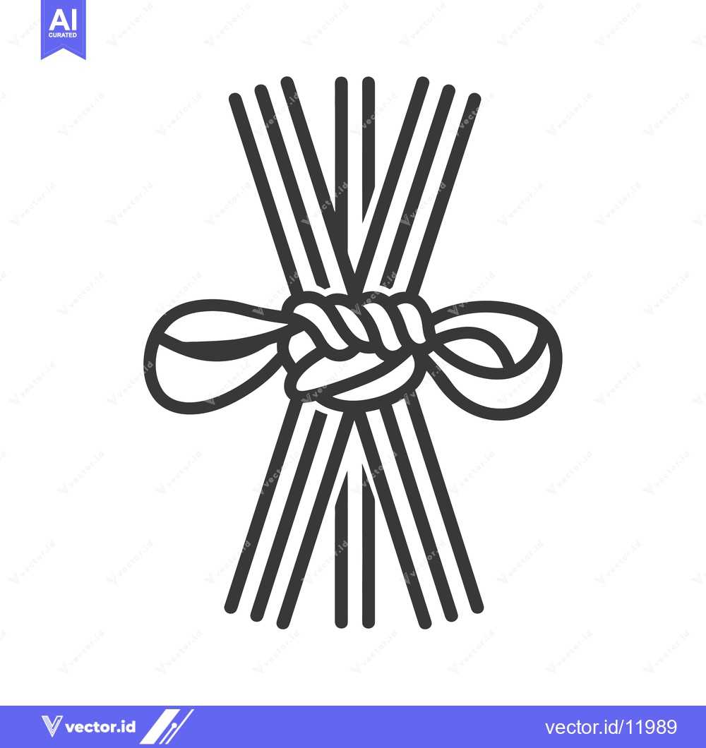 Premium Vector dari A bundle of sticks tied together with a knot