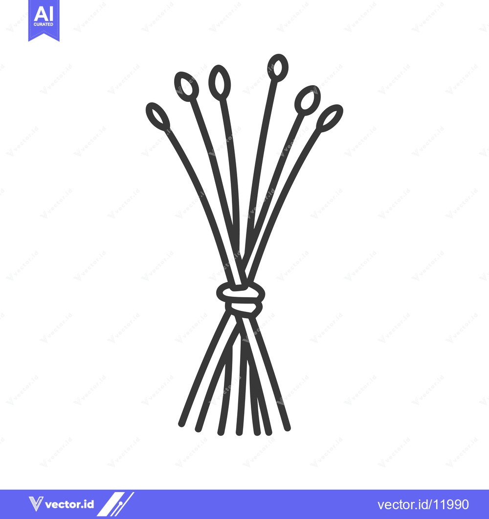 Premium Vector of A Bundle of Tall Grass Stalks Tied Together
