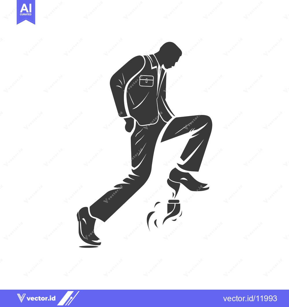Premium Vector dari A businessman stepping on a lit match, causing it to sputter and creat