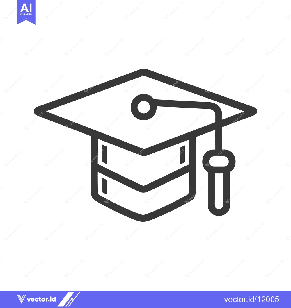 Premium Vector dari A simple graphic illustration of a graduation cap symbol