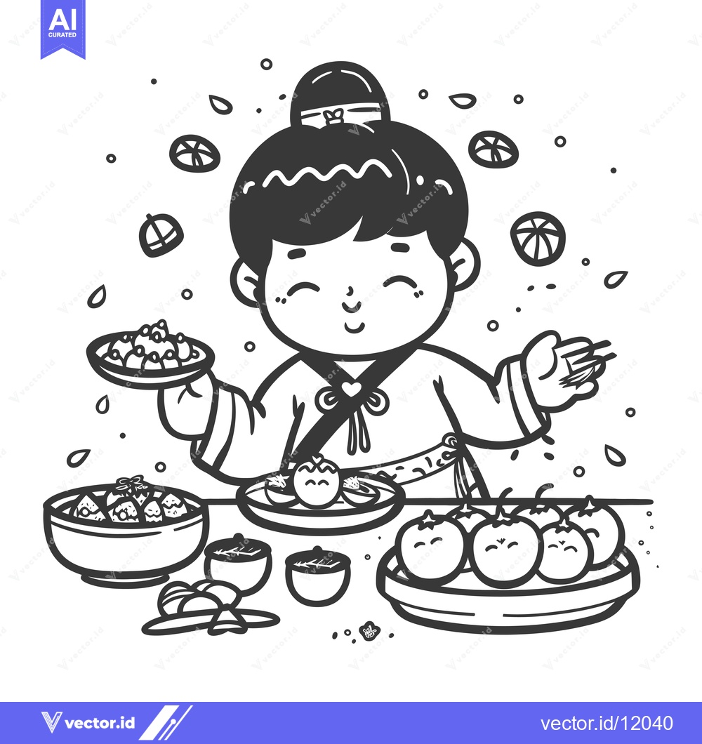 Premium Vector of A Cartoon Character Preparing Food in a Bowl