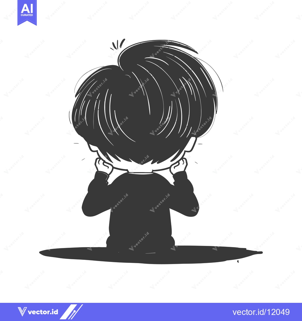 Premium Vector of A Cartoon Depiction of a Person Covering Their Ears