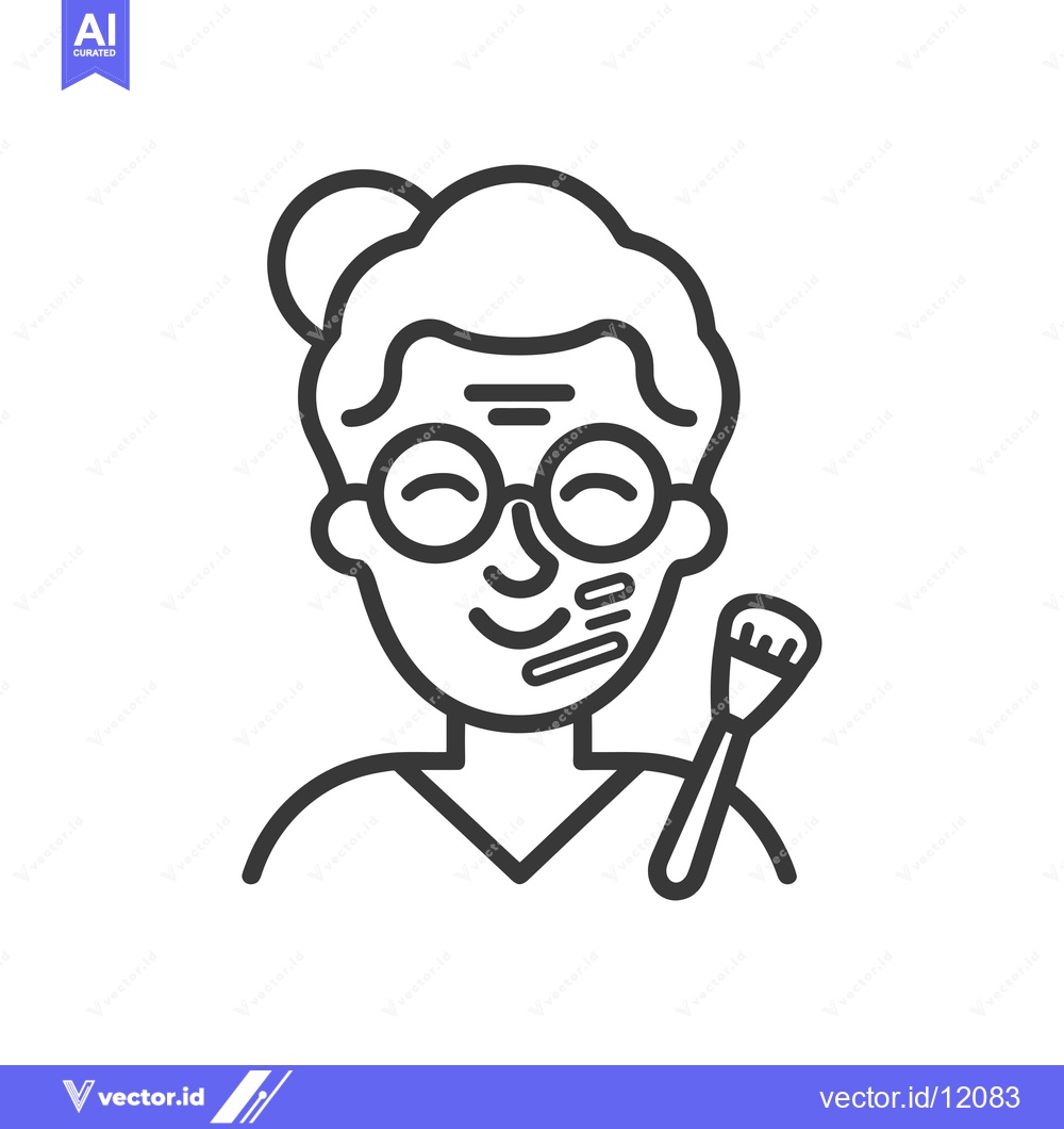 Premium Vector dari A Cartoon Illustration of a Person Applying Makeup
