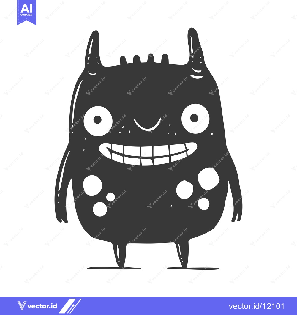 Premium Vector dari A Cartoon Monster with Big Eyes and a Wide Smile