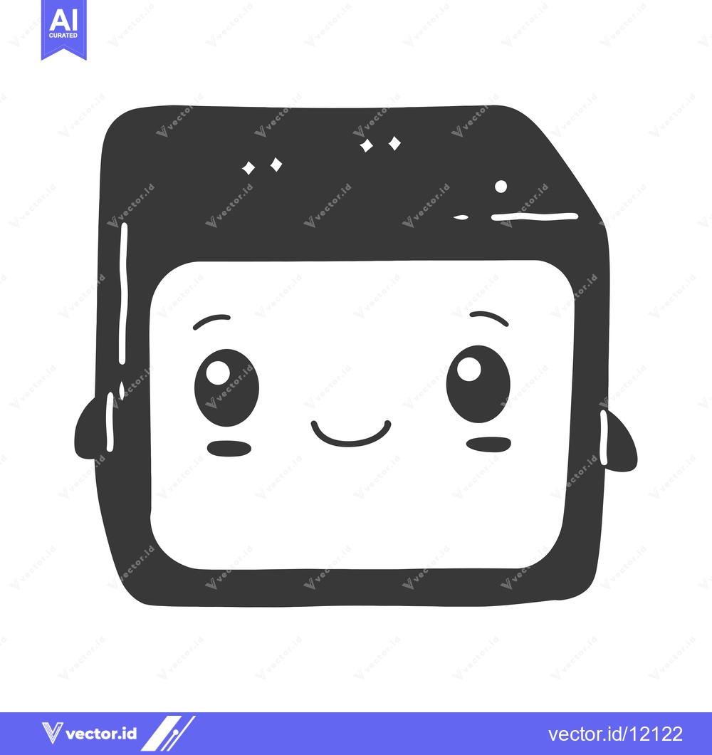Premium Vector dari A Cartoon Square with Big Eyes and a Smile