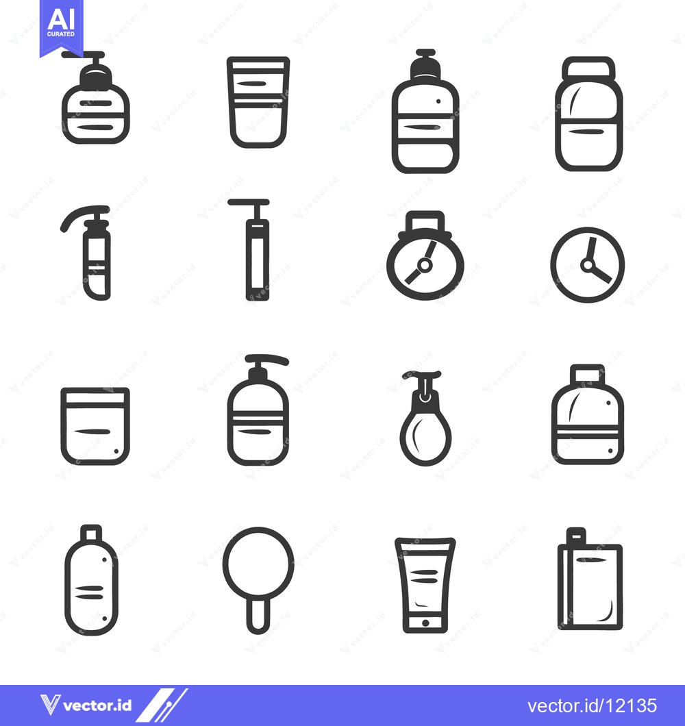 Premium Vector of An assortment of illustrated containers and household items in gray sc