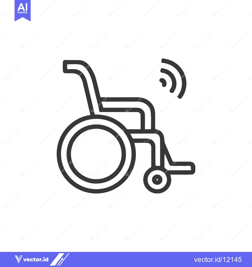 Premium Vector dari Smart Wheelchair Icon: Connected Mobility and Accessibility Technology