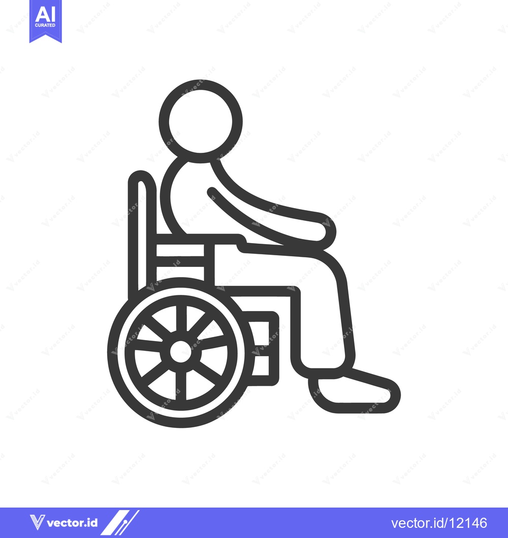 Premium Vector of A simple outline drawing of a person in a wheelchair