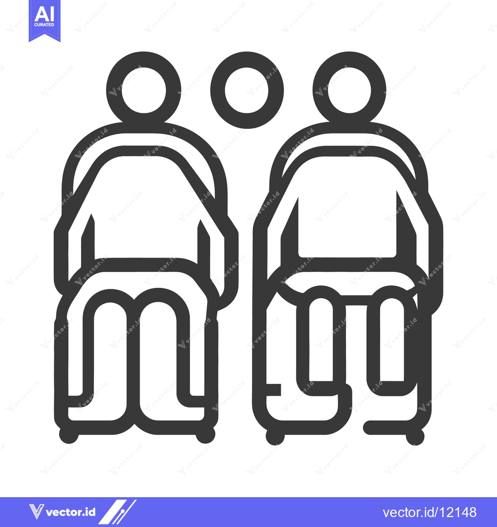 Premium Vector of Two seated figures with a central floating circular object