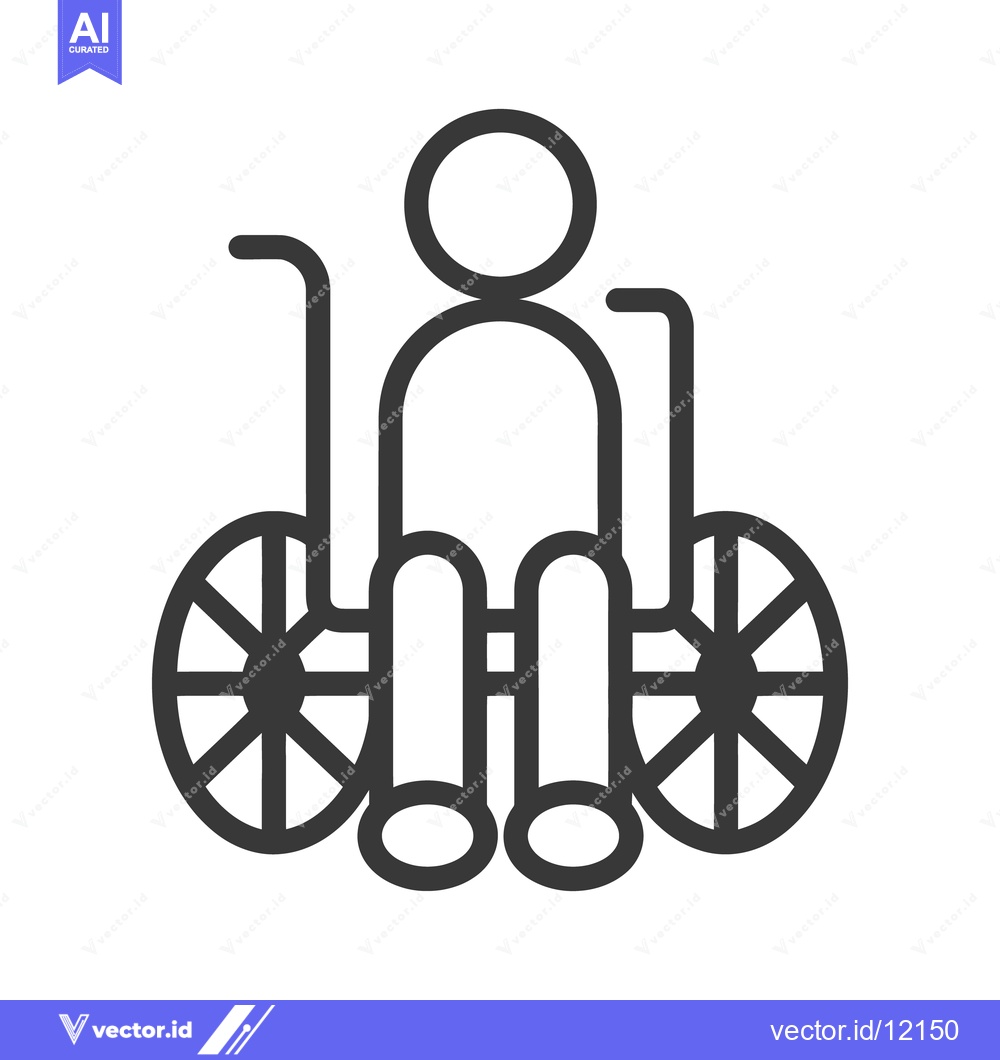 Premium Vector dari Simple depiction of a person sitting in a wheelchair for mobility