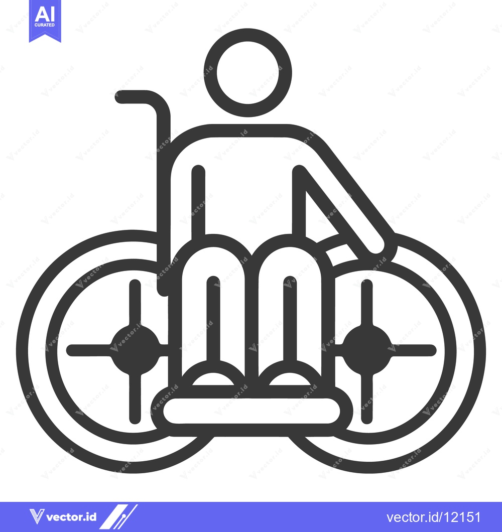 Premium Vector of A graphic depiction of a person seated in a wheelchair