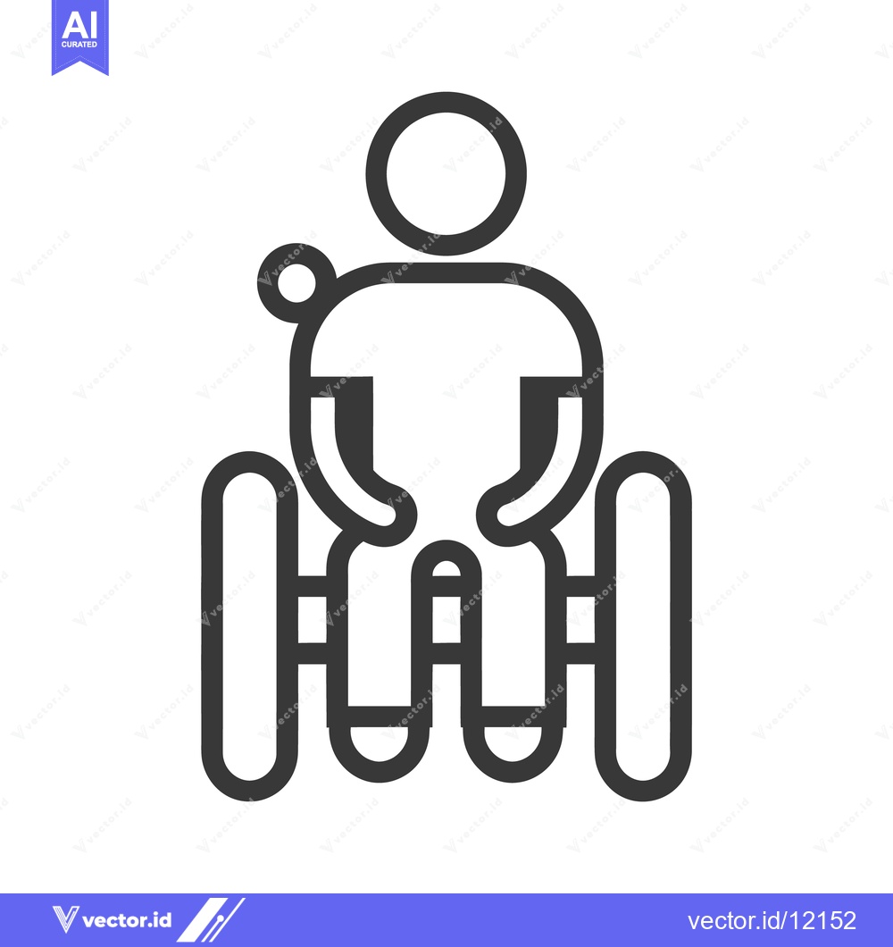 Premium Vector of A simple black line drawing of a person in a wheelchair