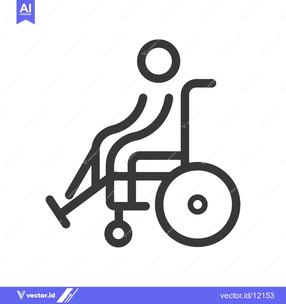 Premium Vector of Person Sitting in a Wheelchair in Simple Black Illustration
