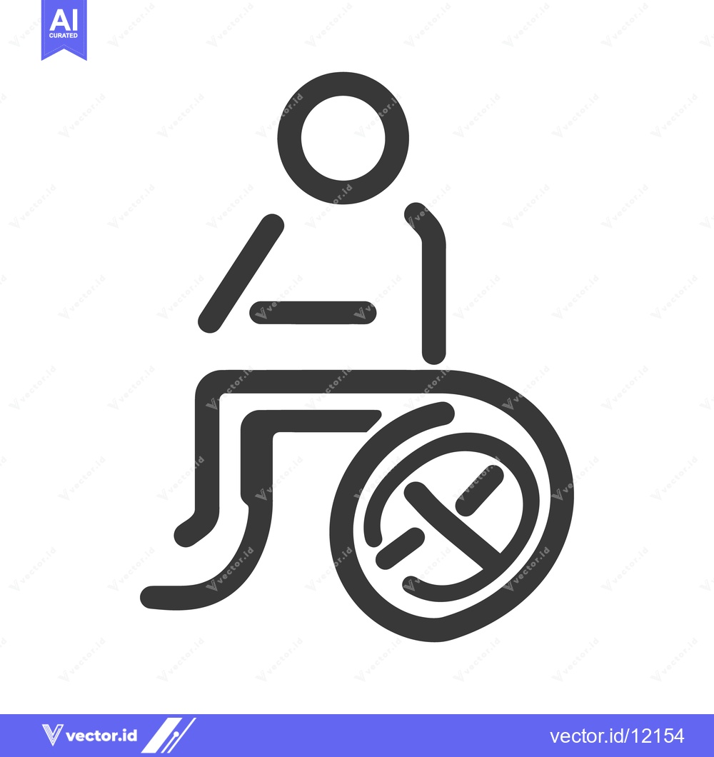 Premium Vector dari Black and white icon representing a person using a wheelchair