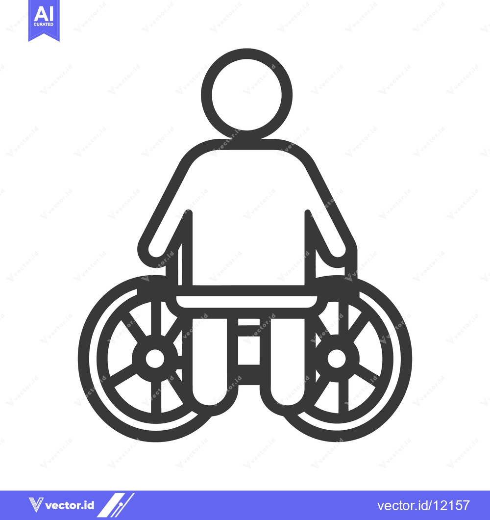 Premium Vector of A simple line drawing of a person in a wheelchair
