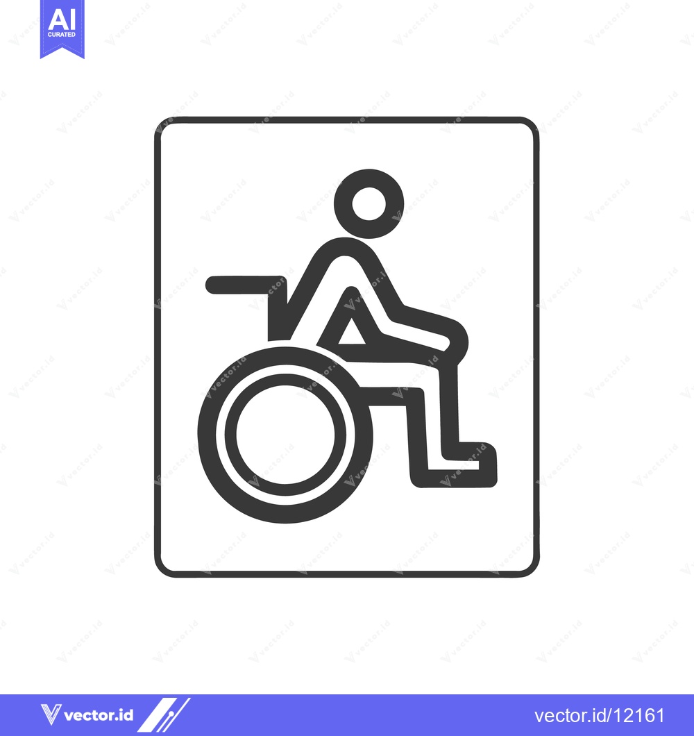 Premium Vector dari Accessible Icon: Wheelchair Symbol in Bold Outline, Disability Access
