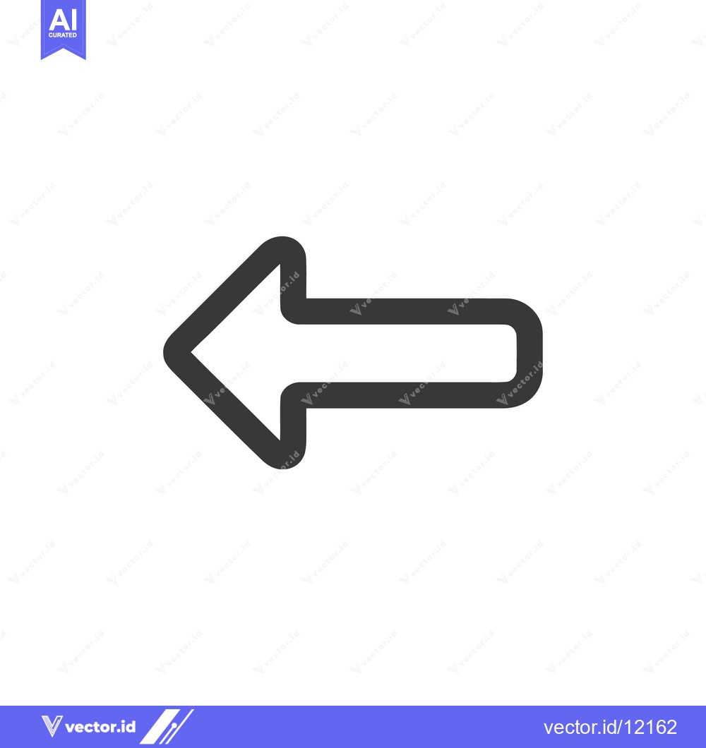 Premium Vector dari Simple Gray Arrow Pointing Left on White Background, Directional Icon
