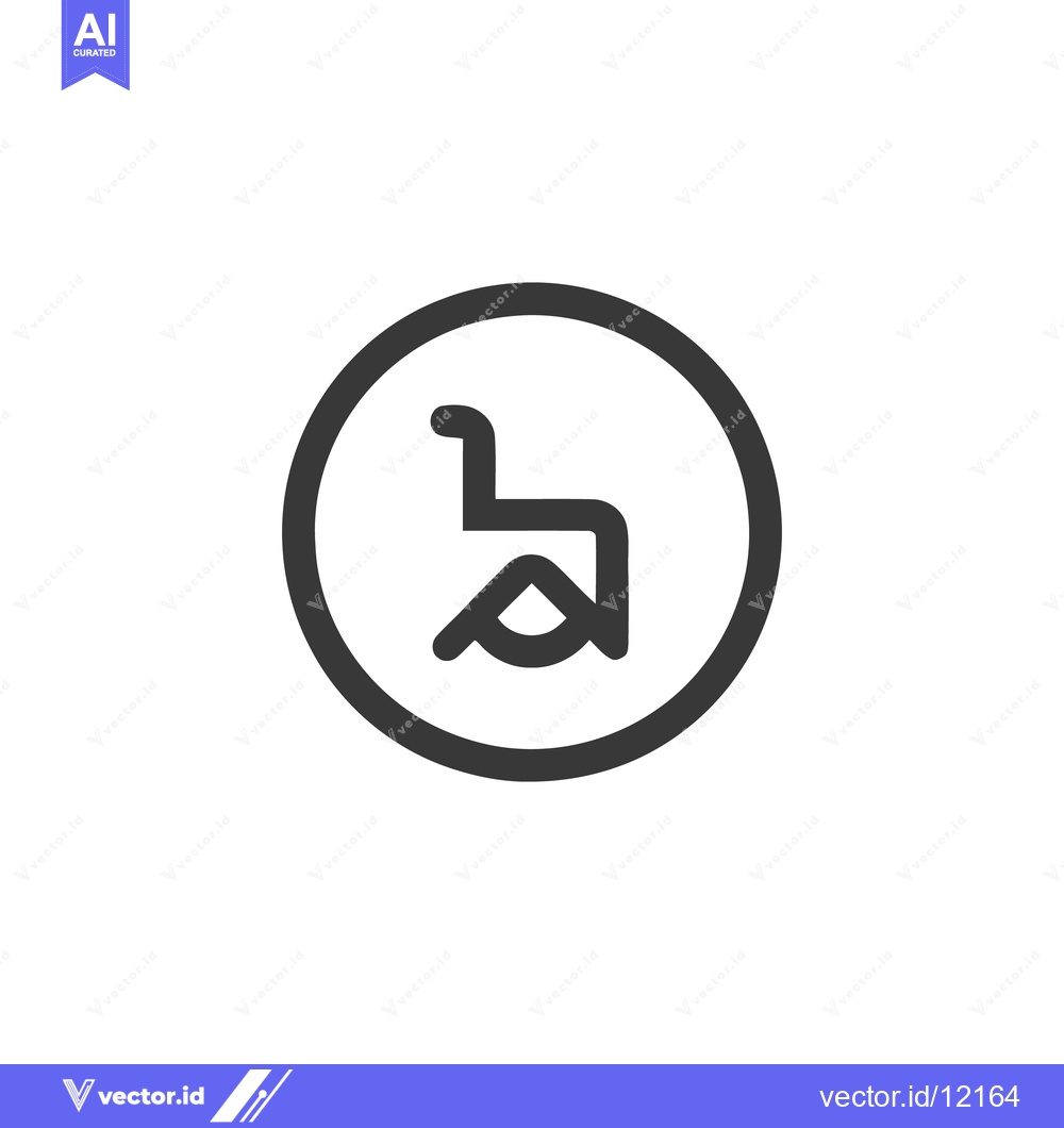 Premium Vector dari Minimalist Wheelchair Icon in Circle, Accessibility Symbol, Gray on Wh