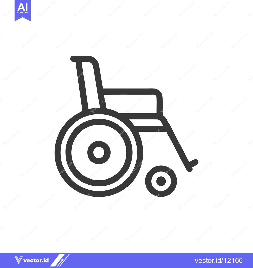 Premium Vector dari Minimalist Wheelchair Icon: Accessibility Symbol in Bold Outline Style