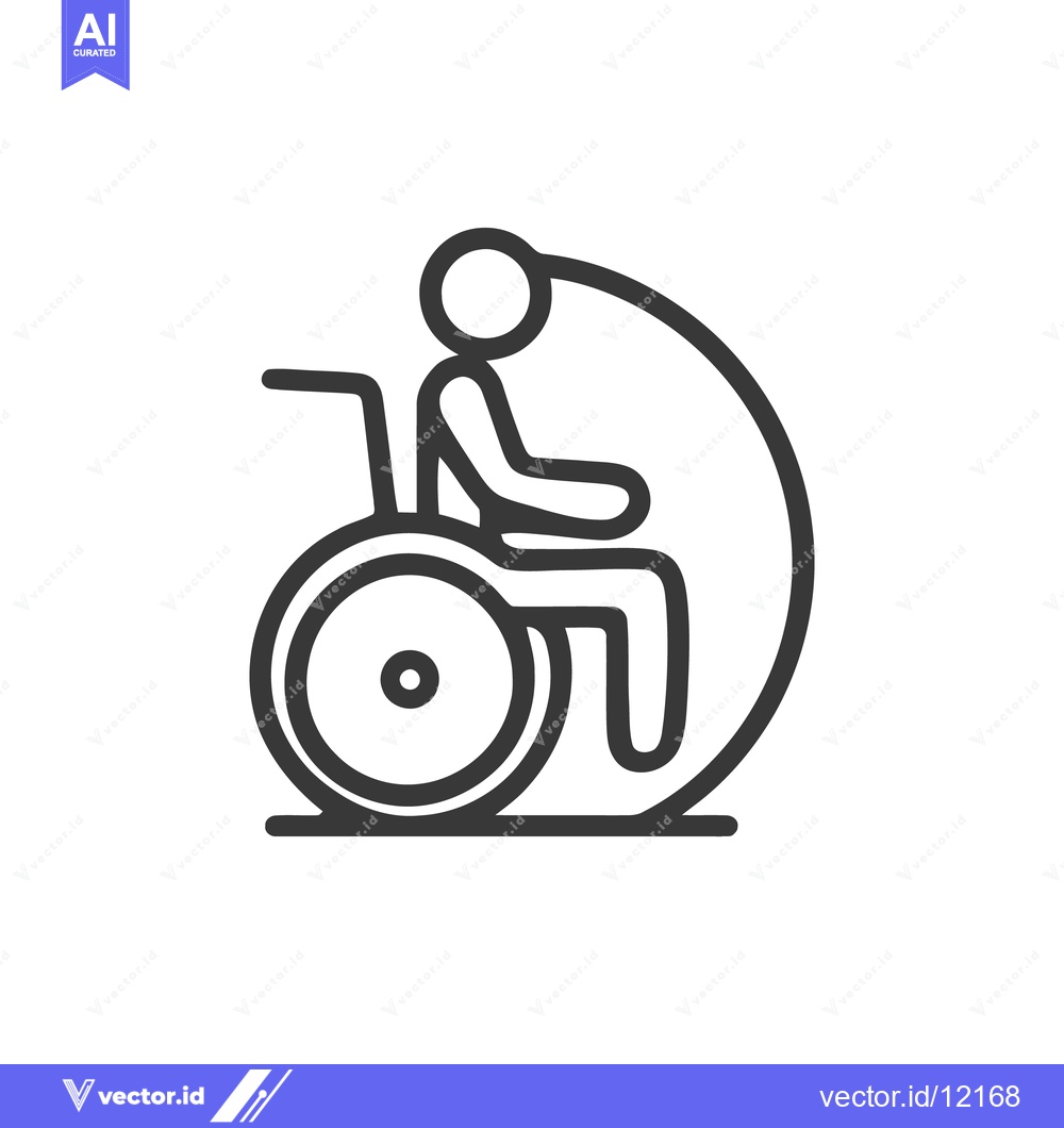 Premium Vector dari Minimalist Wheelchair Icon: Accessibility Symbol in Bold Line Art