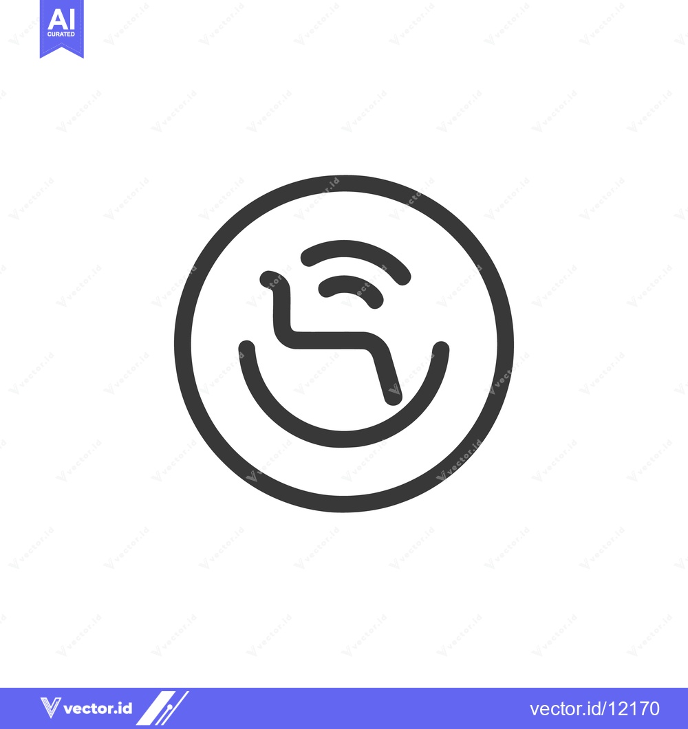 Premium Vector of Minimalist Icon of Relaxing Chair with WiFi Signal in Circle