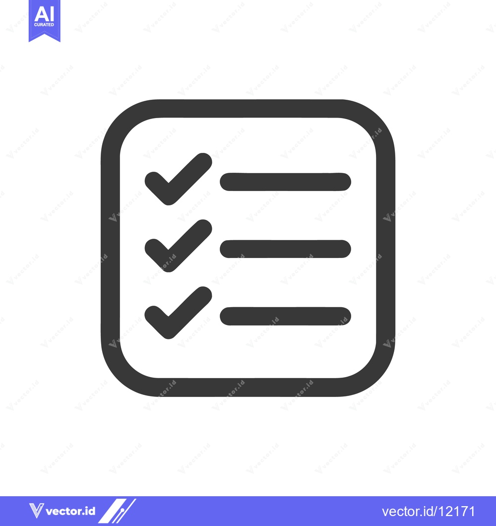 Premium Vector dari Completed Checklist Icon with Checkmarks and Lines in Dark Gray