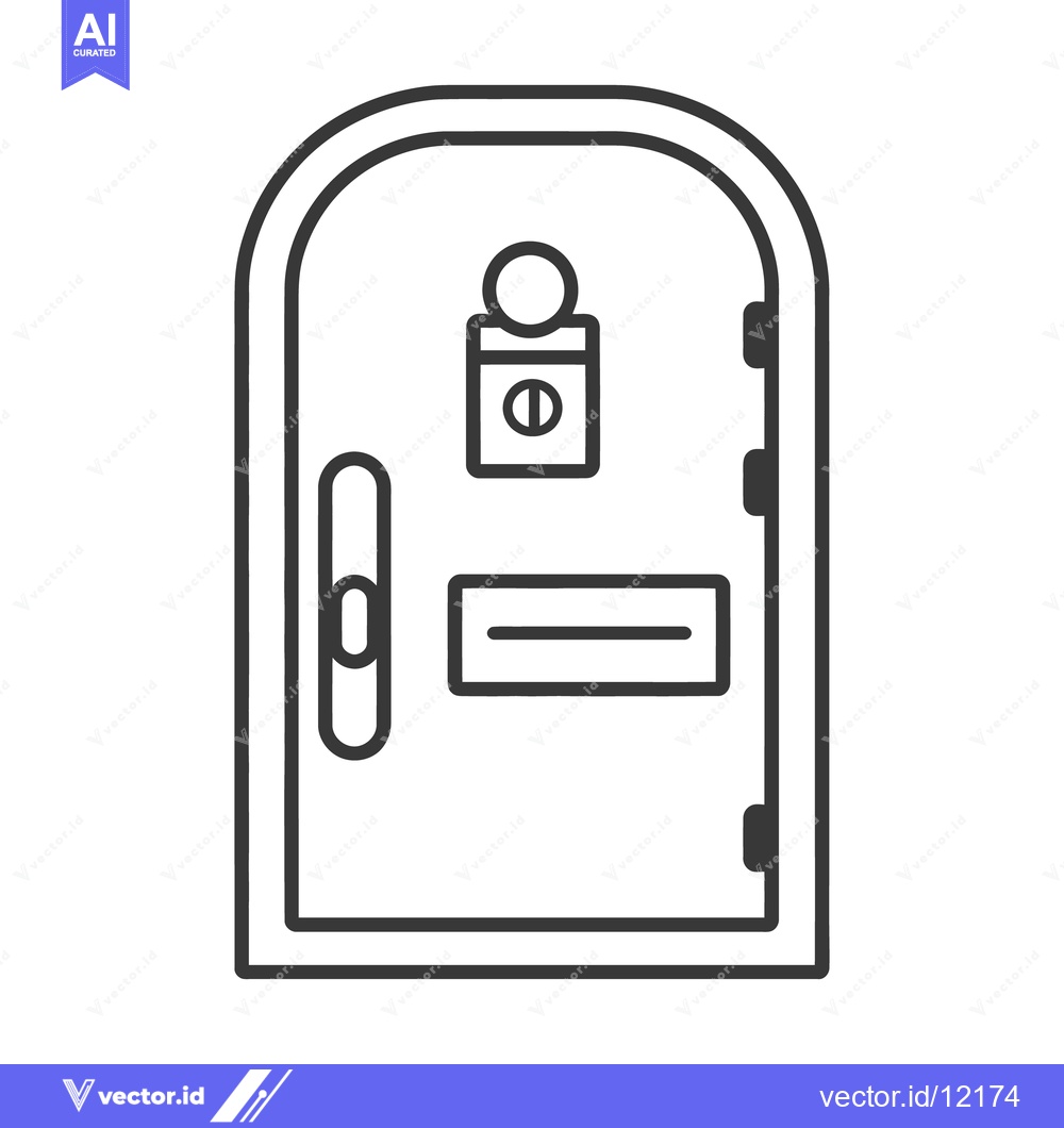 Premium Vector dari A simple illustration depicting a closed restroom door vector