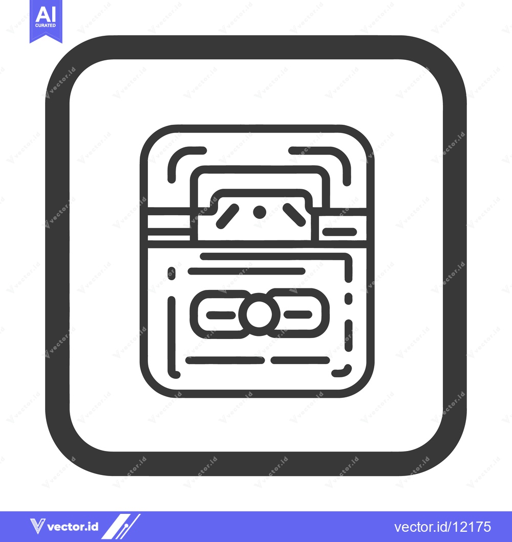 Premium Vector dari A squared icon depicting an electronic device with internal components