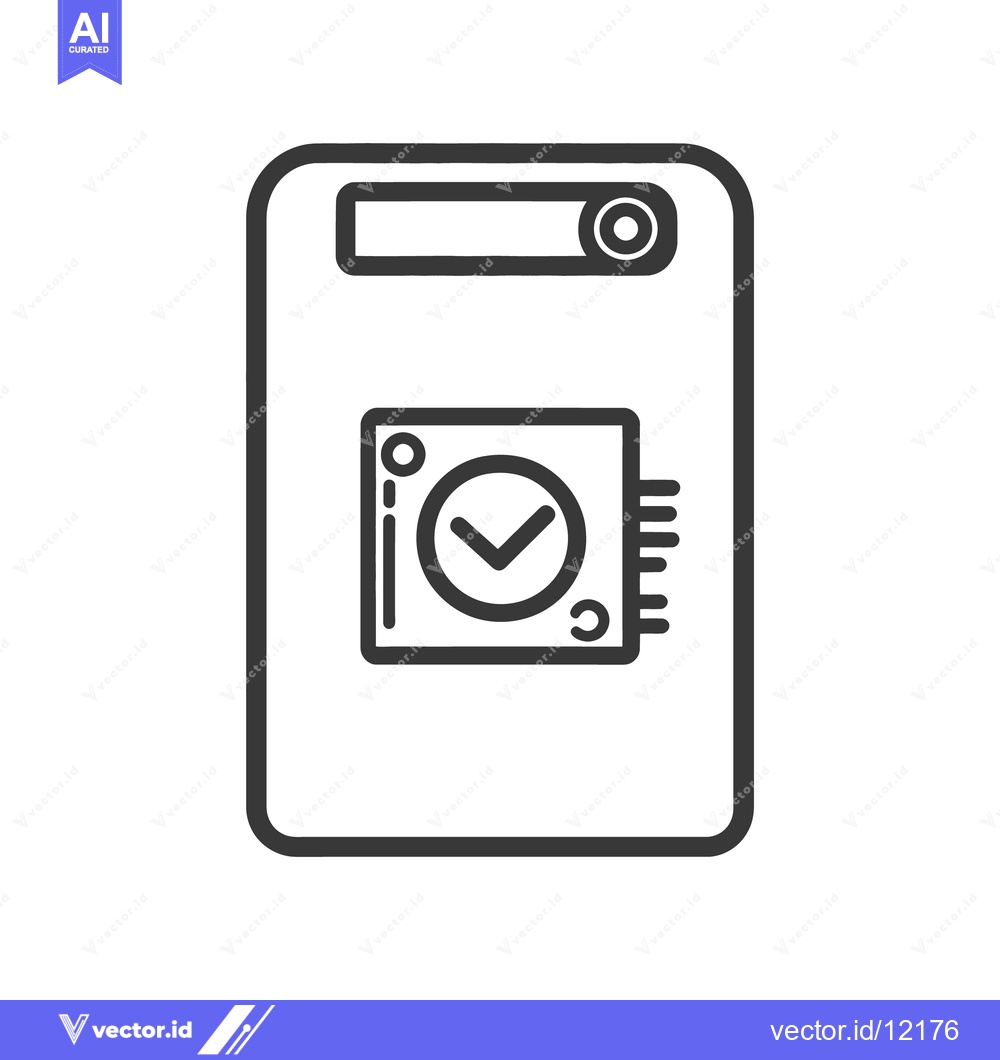 Premium Vector dari A rectangular device with a checkmark verification icon displayed
