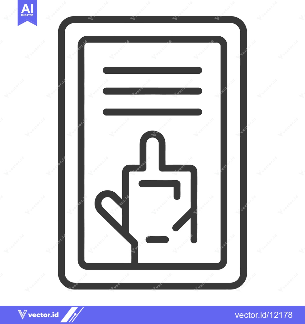 Premium Vector of A digital display depicting finger pointing at a document symbol