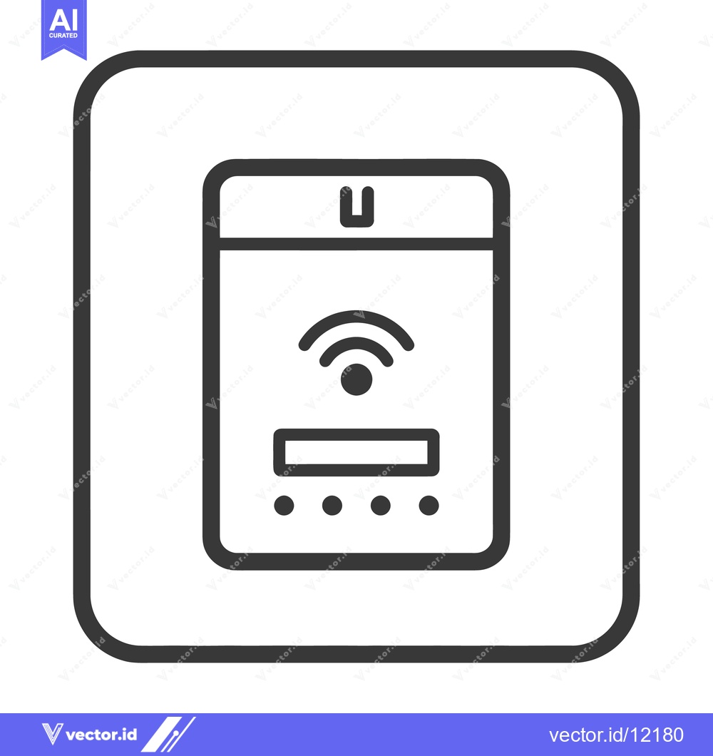 Premium Vector dari An illustrated outline of a wireless network signal device