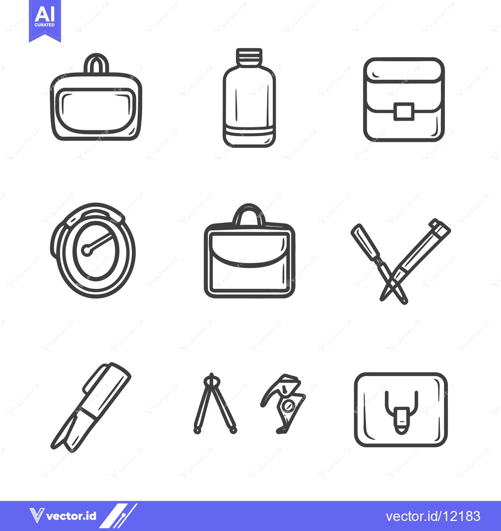 Premium Vector dari A collection of various office and work related icons are shown here