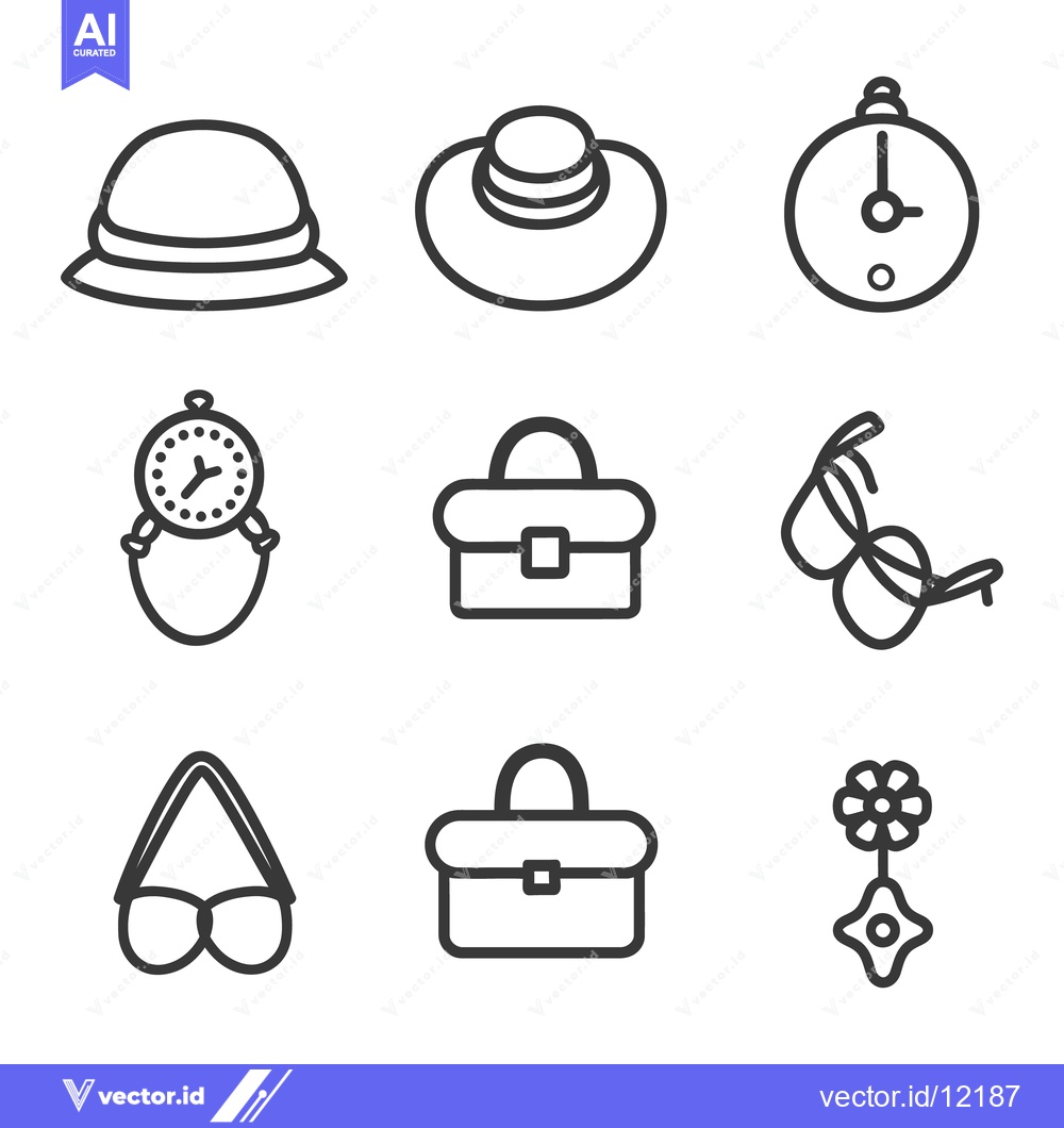 Premium Vector dari Various Icons Representing Accessories And Fashion Essentials Beautifu