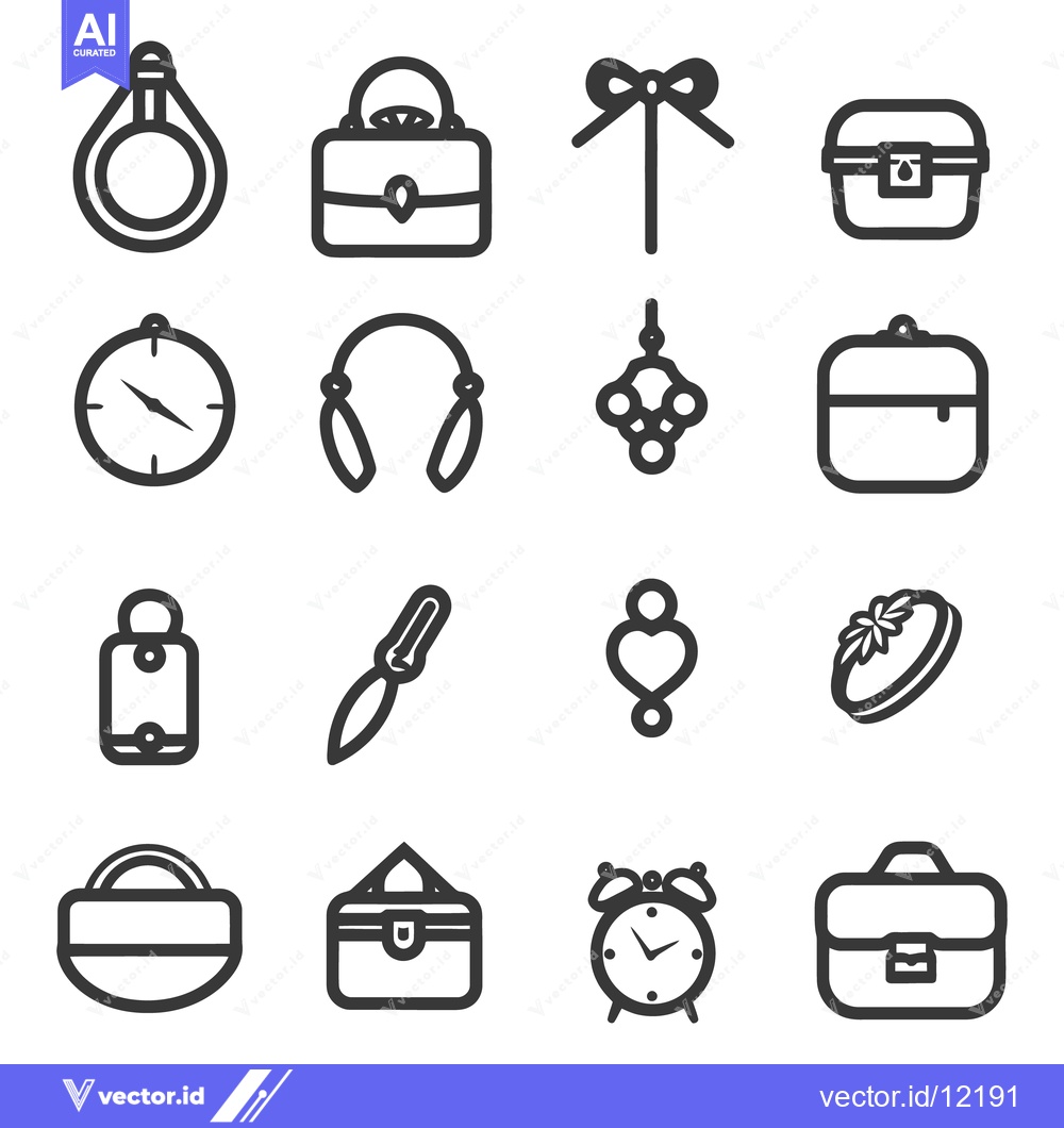Premium Vector dari Collection of line art icons representing various everyday objects