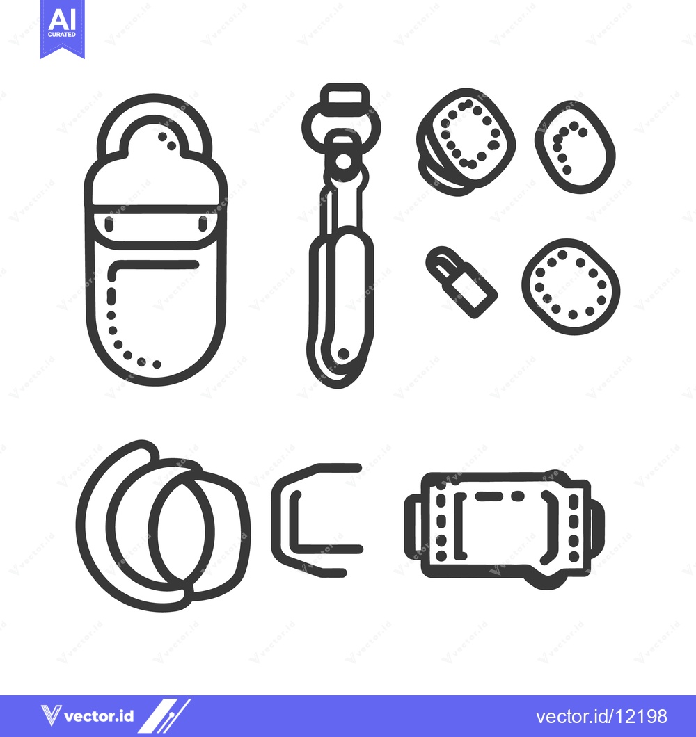 Premium Vector dari Various tools and accessories depicted with simple black line art