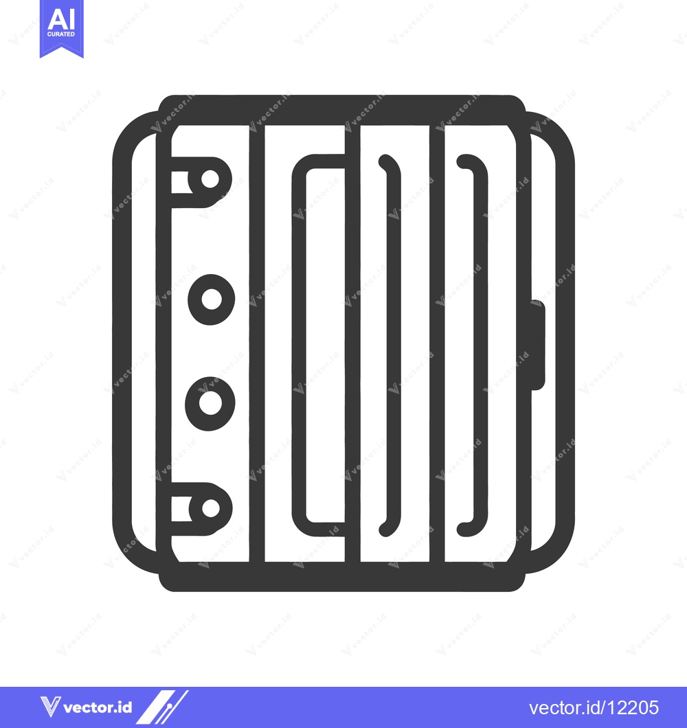 Premium Vector dari Illustration depicting a detailed simplified icon of a musical accordi