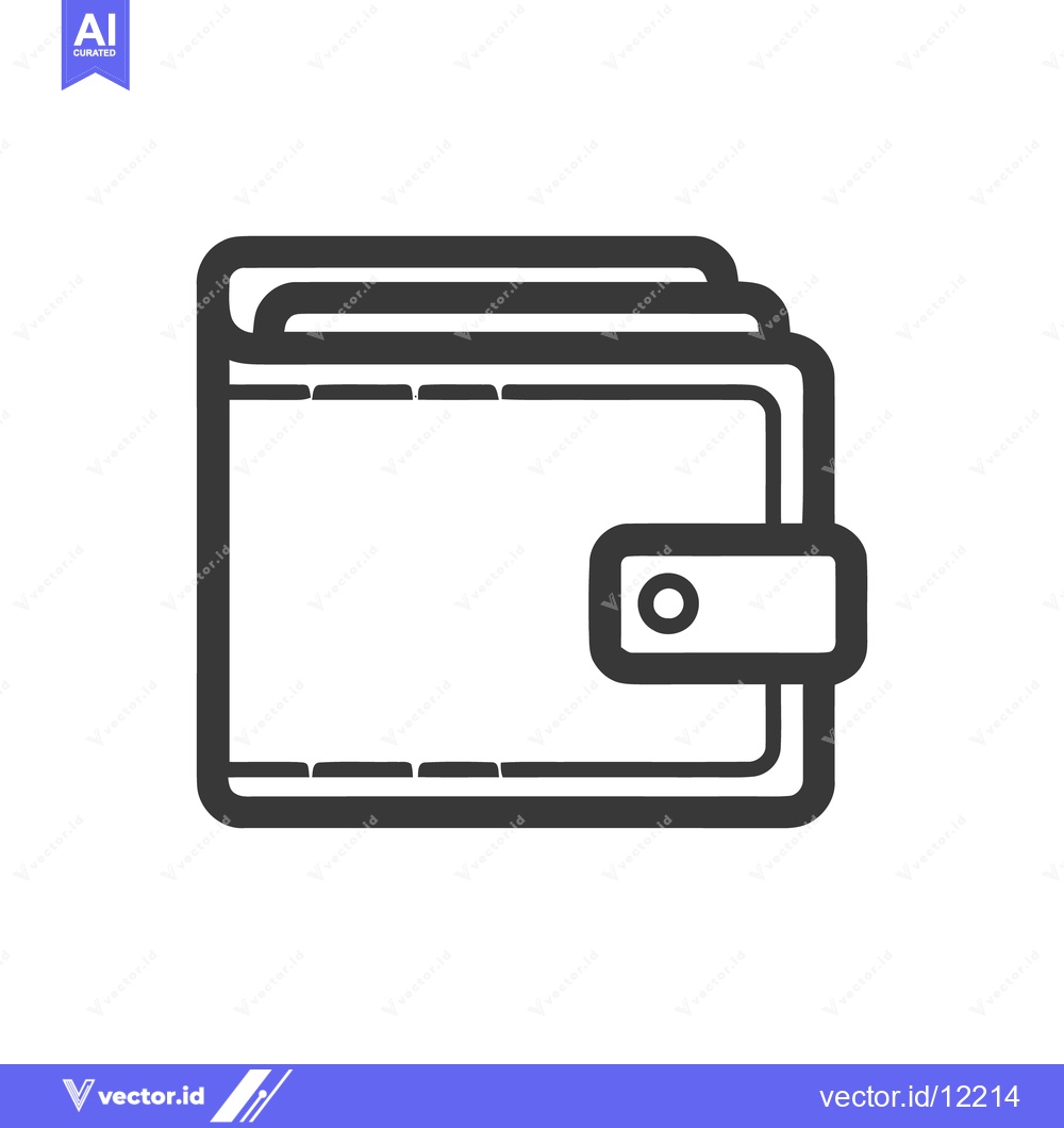 Premium Vector of Minimalist Wallet Icon: Clean Lines, Modern Design, Financial Symbolis