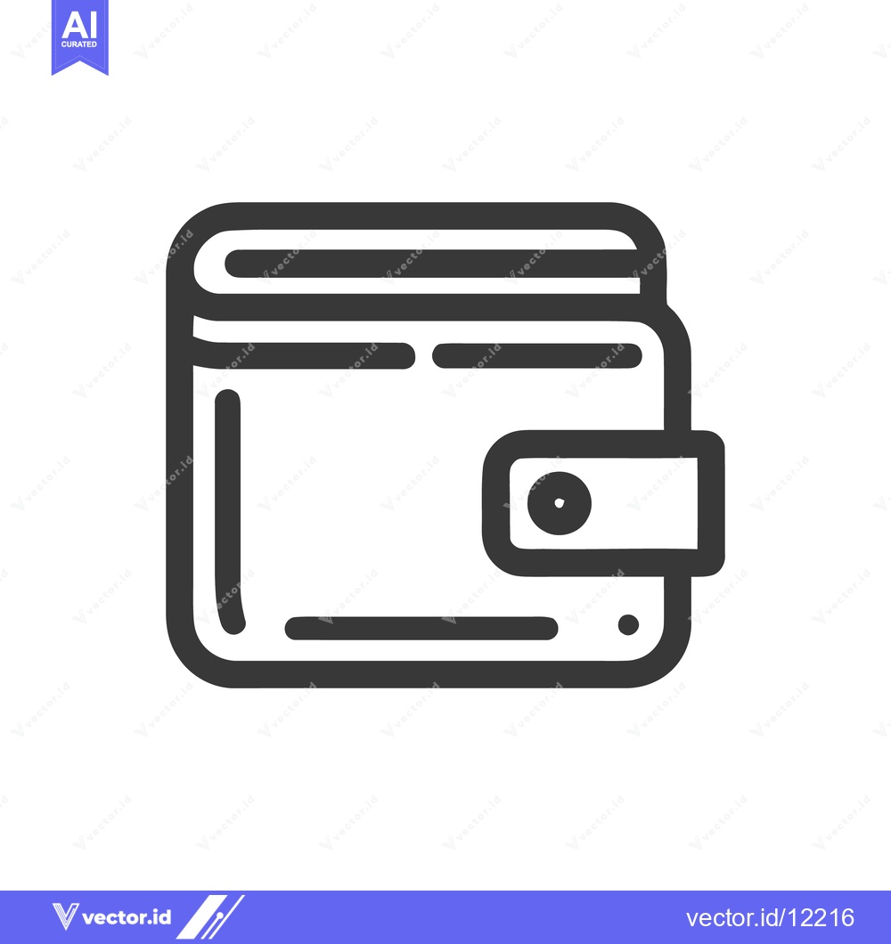 Premium Vector of Minimalist Wallet Icon: Clean, Modern Design for Finance and Transacti