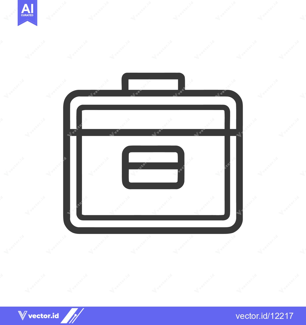 Premium Vector dari Minimalist Briefcase Icon: Bold Outline on White Background, Business