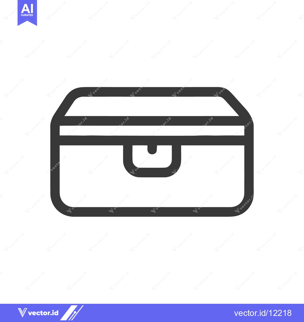 Premium Vector of Minimalist Chest Icon: Bold Outline, Simple Design, Storage Symbol