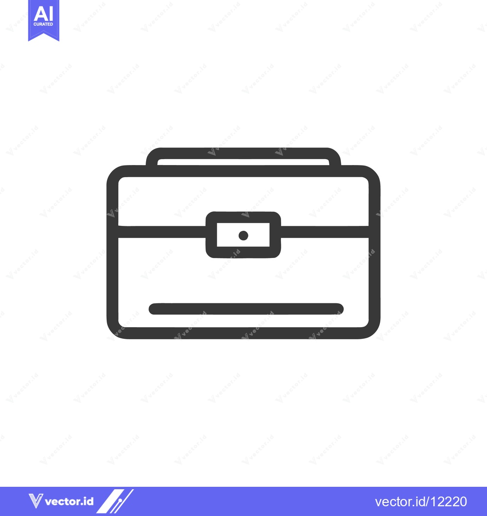 Premium Vector dari Minimalist Briefcase Icon: Clean Line Art for Business & Travel