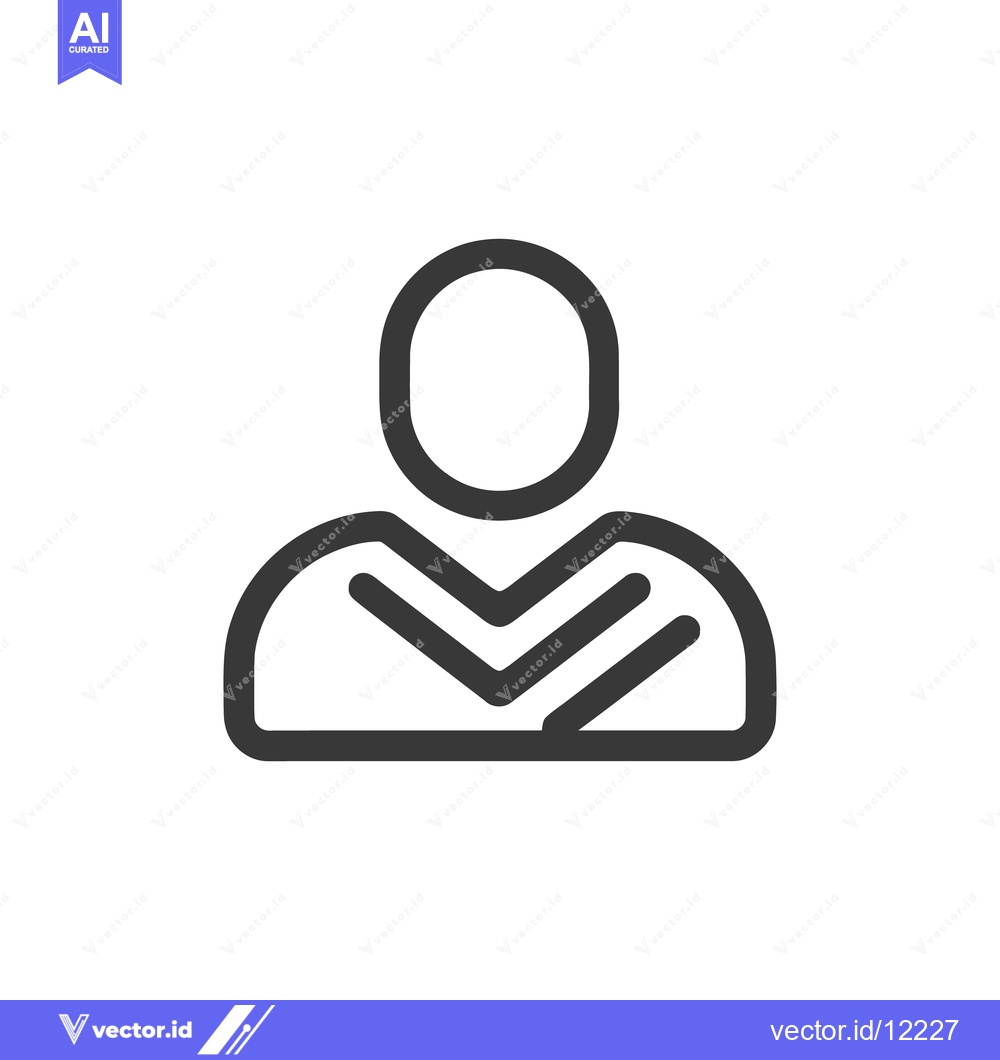 Premium Vector dari Minimalist User Icon: Simple Profile Symbol with Chevron Design