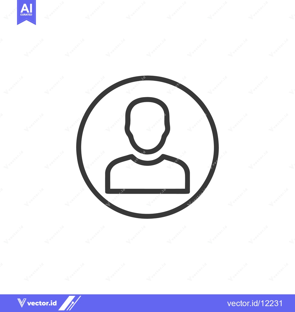 Premium Vector dari Minimalist User Icon: Simple Person Silhouette in Circle Outline