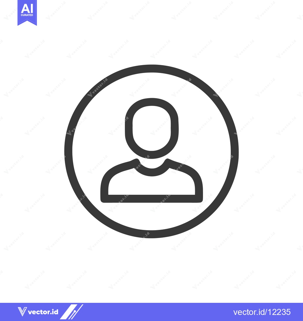 Premium Vector dari Minimalist User Icon: Simple Profile Symbol in Circle Outline
