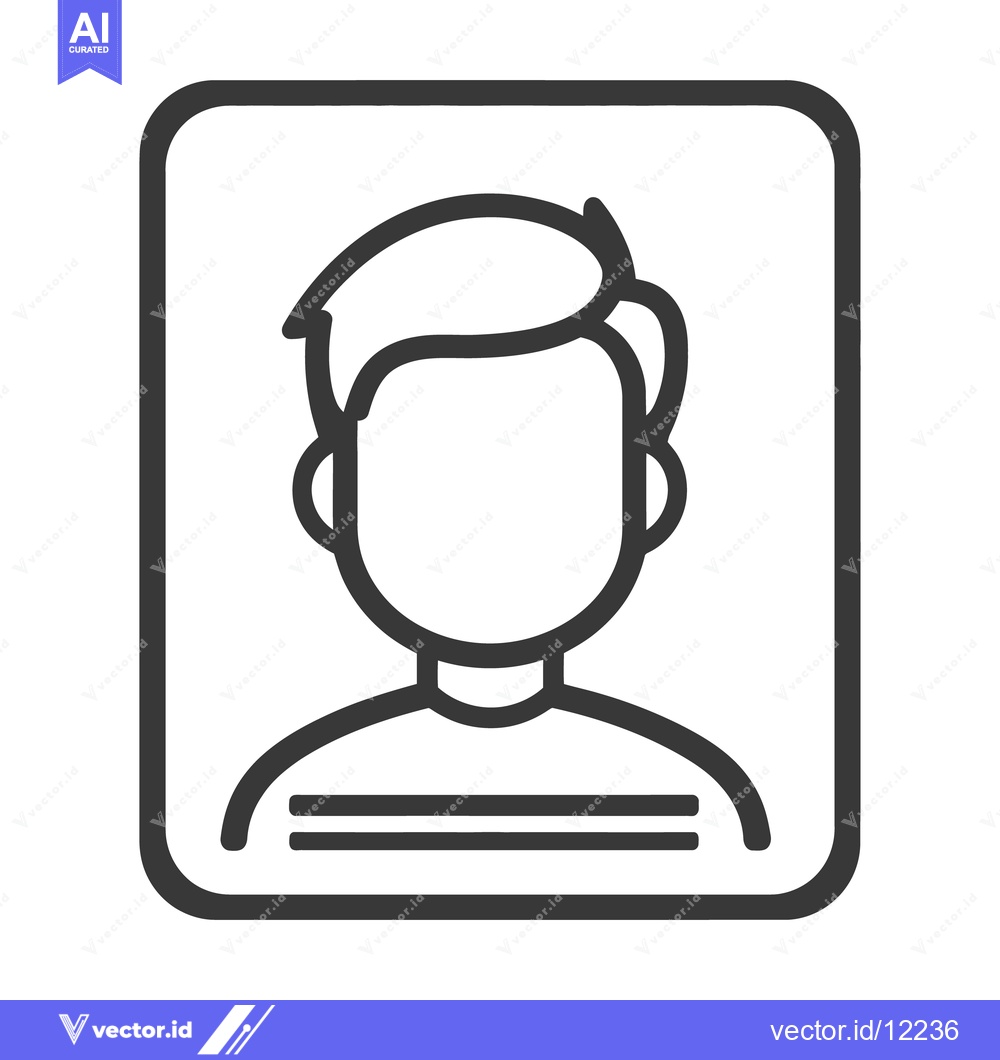 Premium Vector of A simple icon depicting a faceless person inside a rectangle