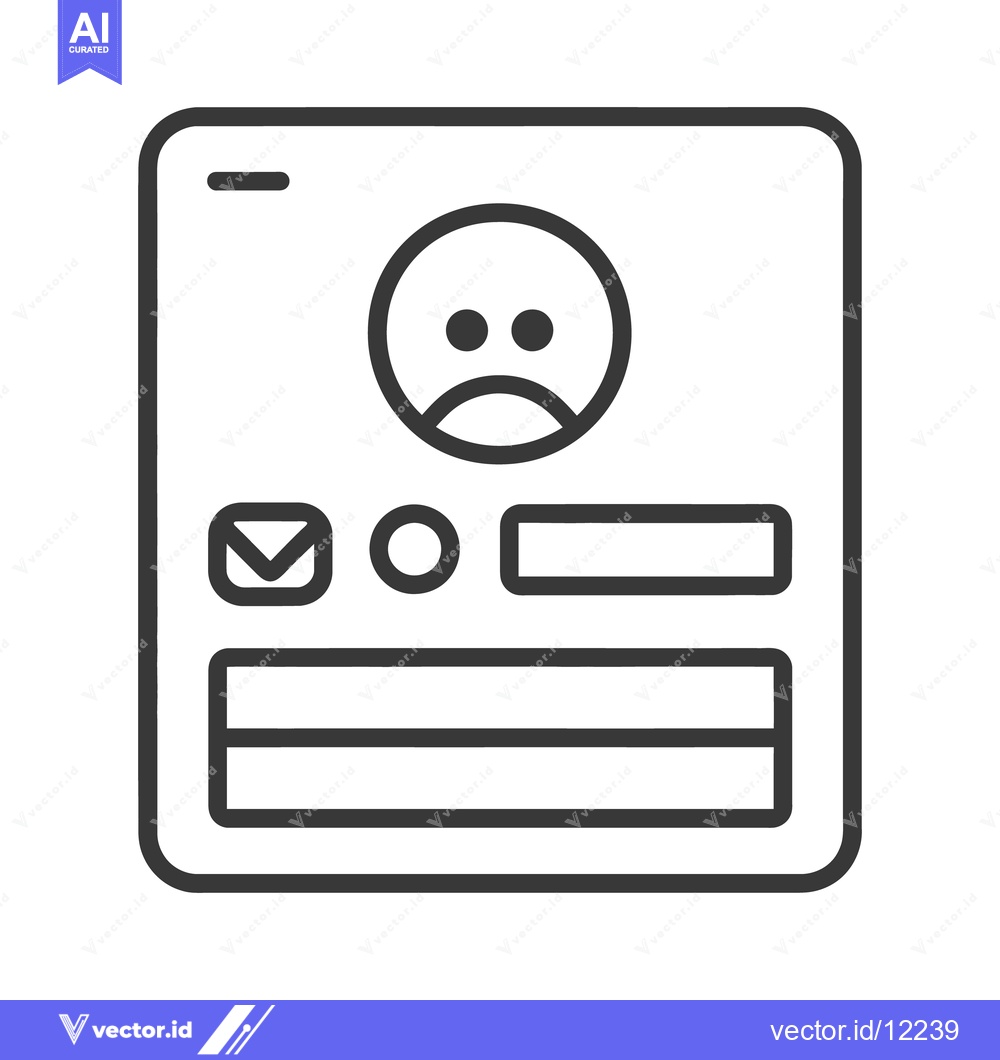 Premium Vector dari A graphical user interface with a sad face icon on the screen