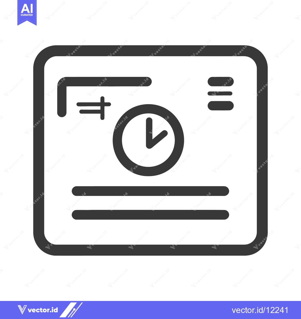 Premium Vector dari A square icon featuring a clock and interface elements