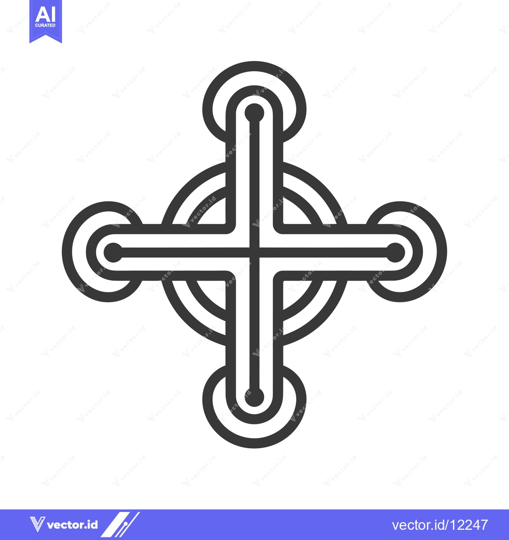 Premium Vector dari A Celtic Cross with Three Concentric Circles