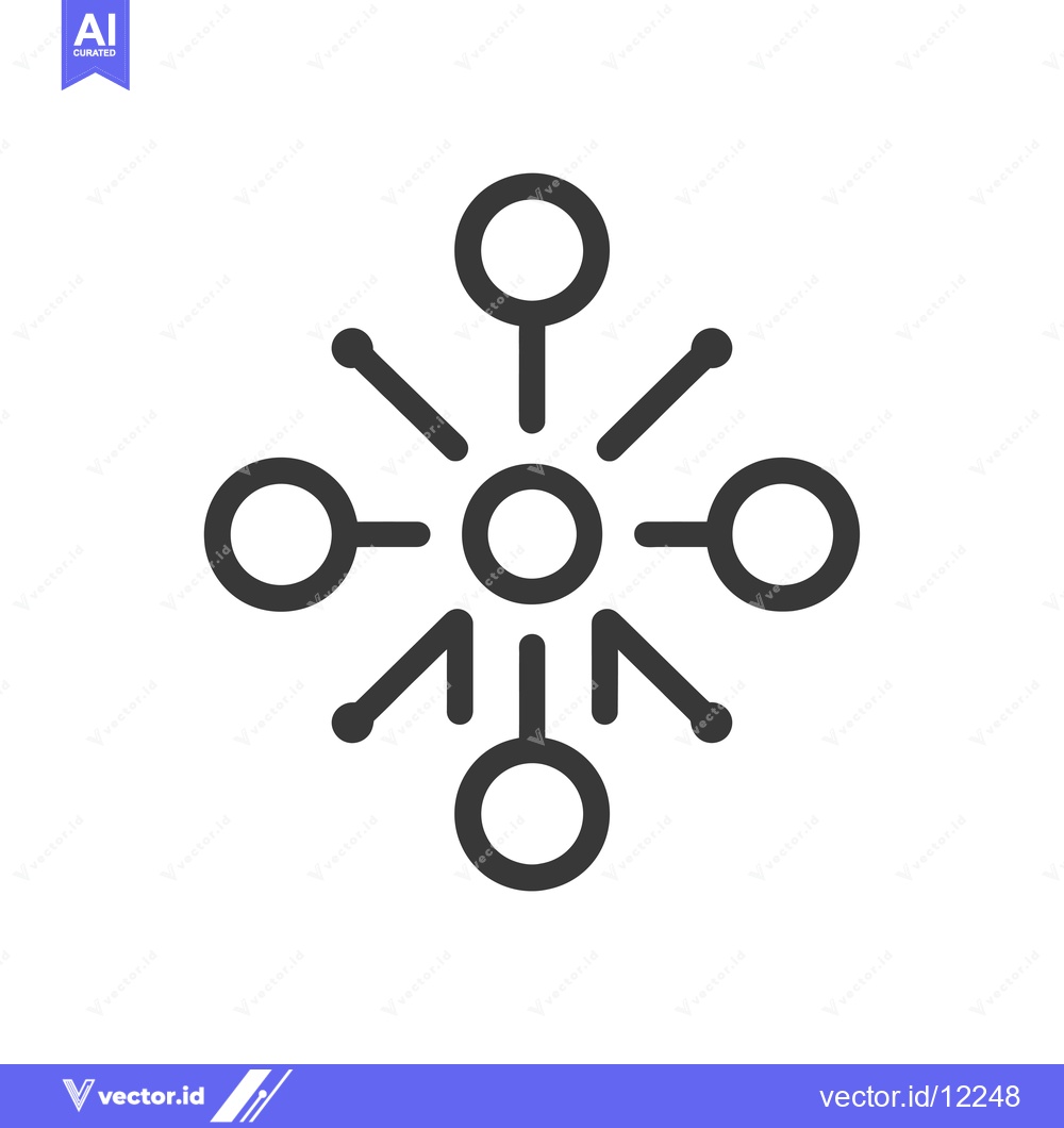 Premium Vector dari A central circle connected to five other circles by lines