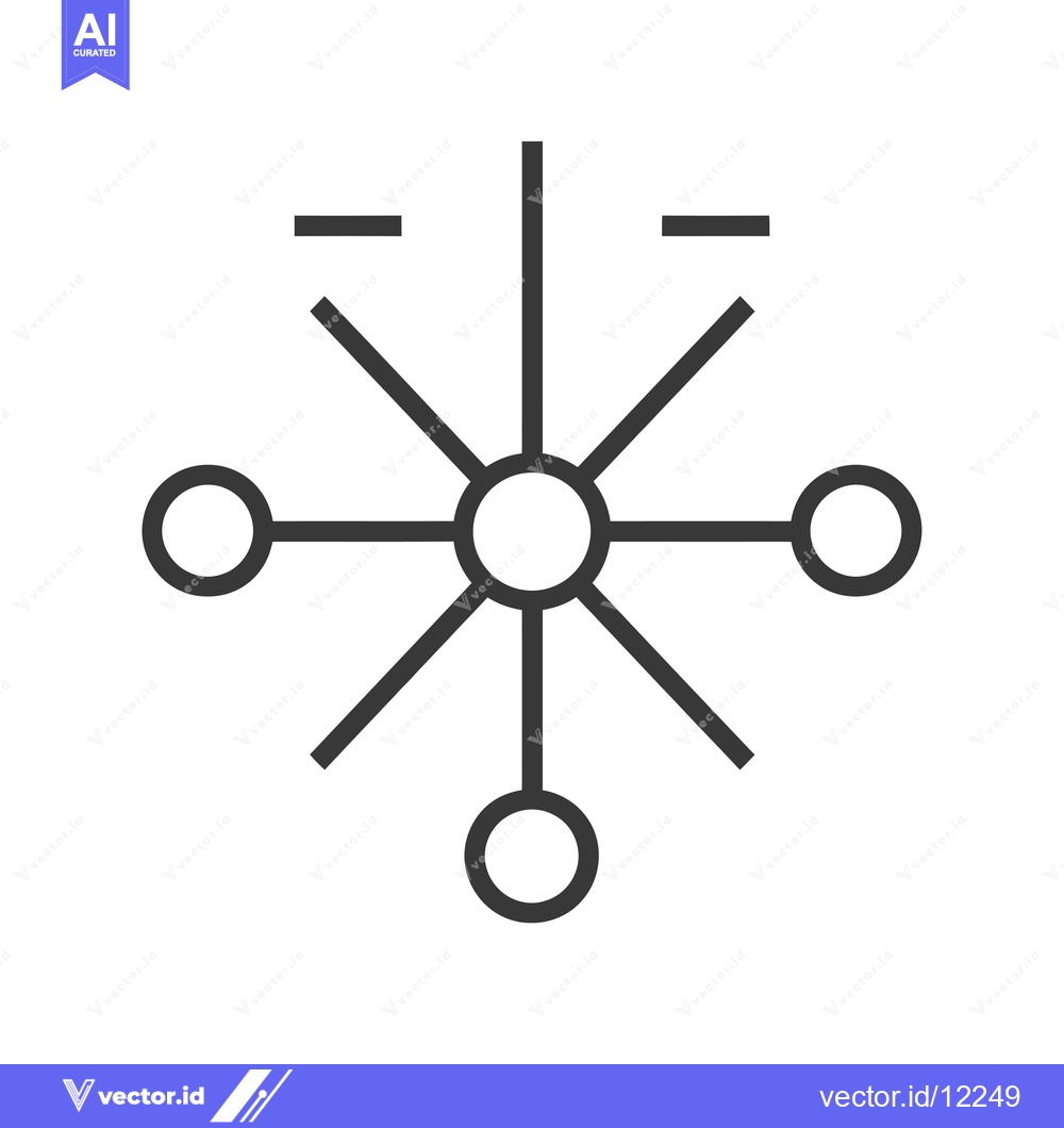 Premium Vector dari A central circle connected to five surrounding circles by lines